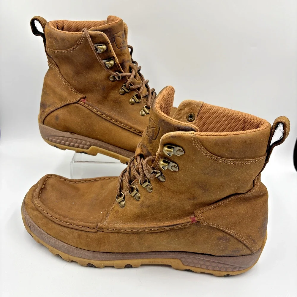 Twisted X Men's MXC0011 Brown Leather Moc Toe Work Boots Size 11.5 M CellStretch